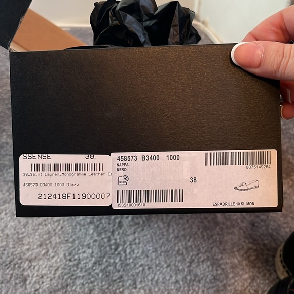 Saint Laurent monogram YSL leather espadrille in black size 38 - Picture 10 of 10
